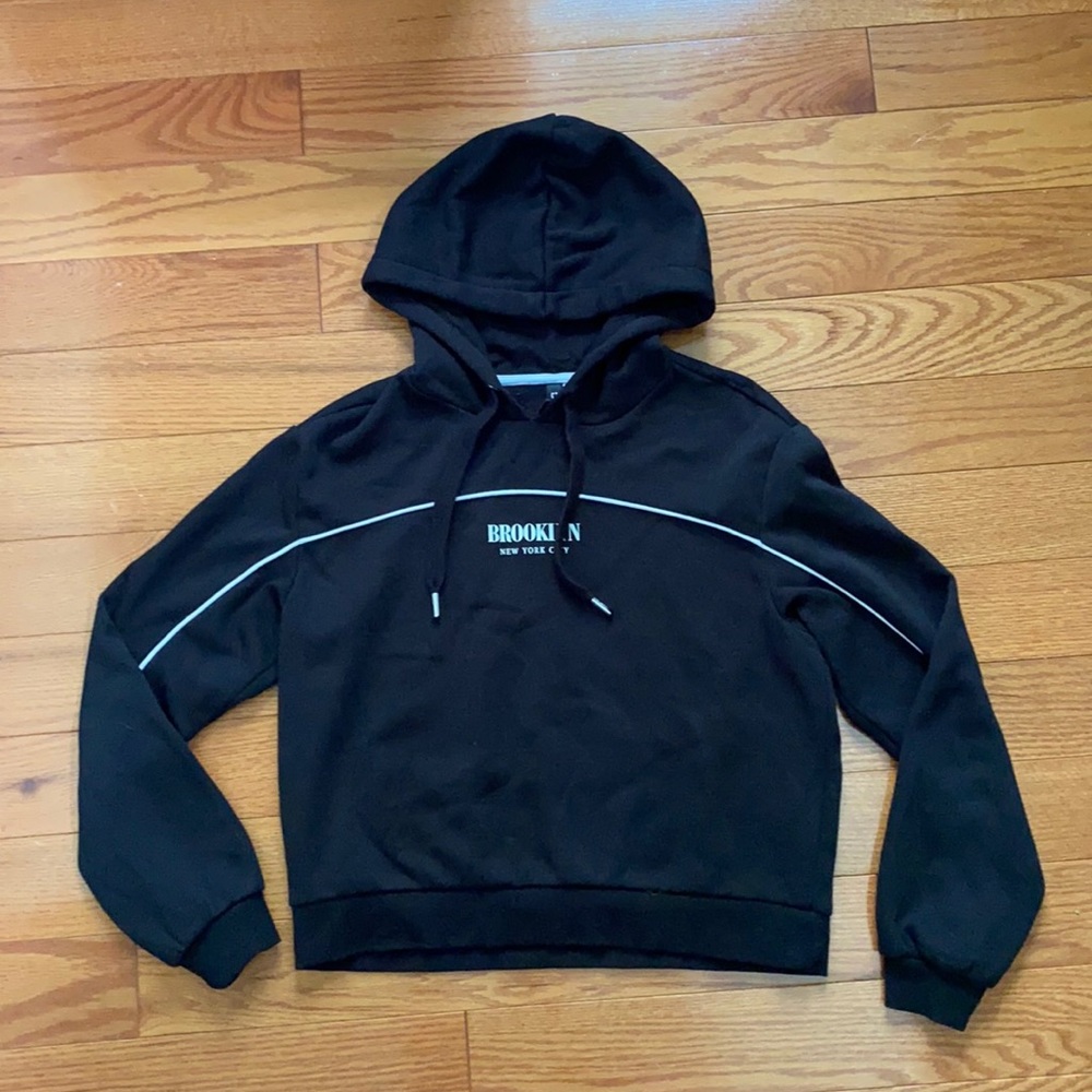 brooklyn new york cropped hoodie